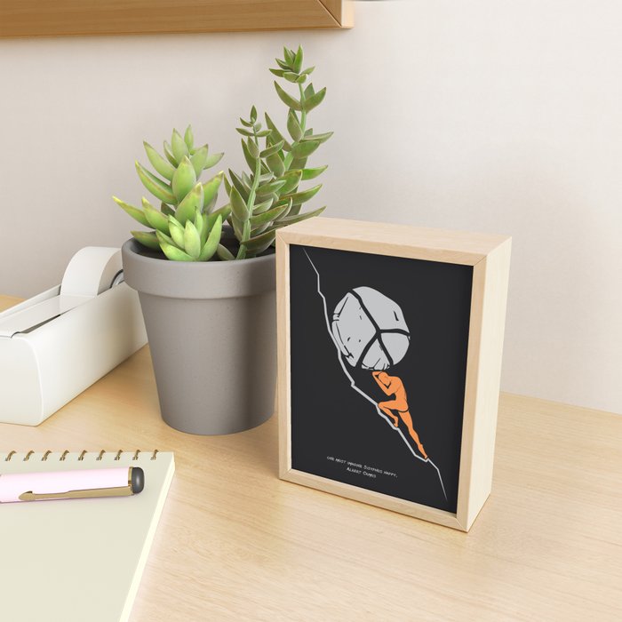 One Must Imagine Sisyphus Happy - Illustration - Albert Camus Quote Mini Art Print Gallery Image 2