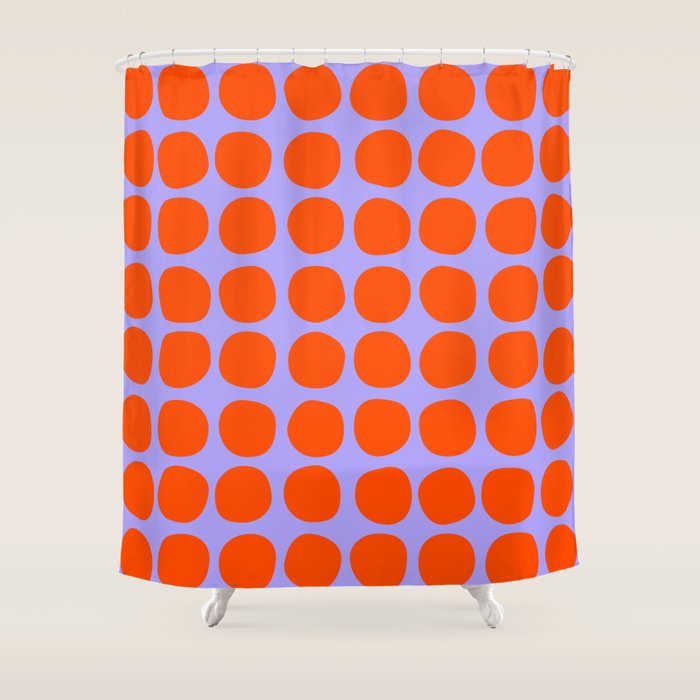 Circles in Purple and Orange Shower Curtain Gallery Image 1