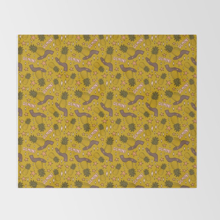 Gemini Pineapple Print Throw Blanket Gallery Image 2