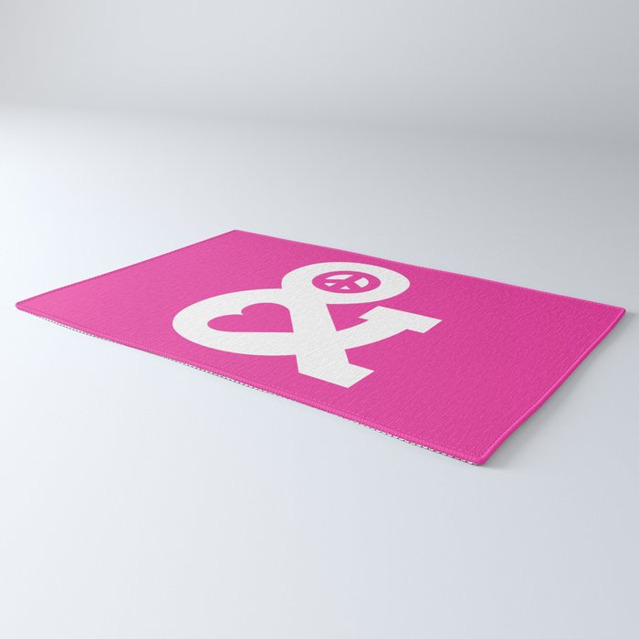 Peace and Love (pink edition) Rug Gallery Image 3