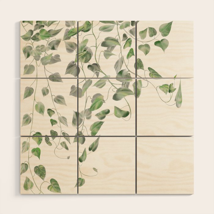Golden Pothos - Ivy Wood Wall Art Gallery Image 1