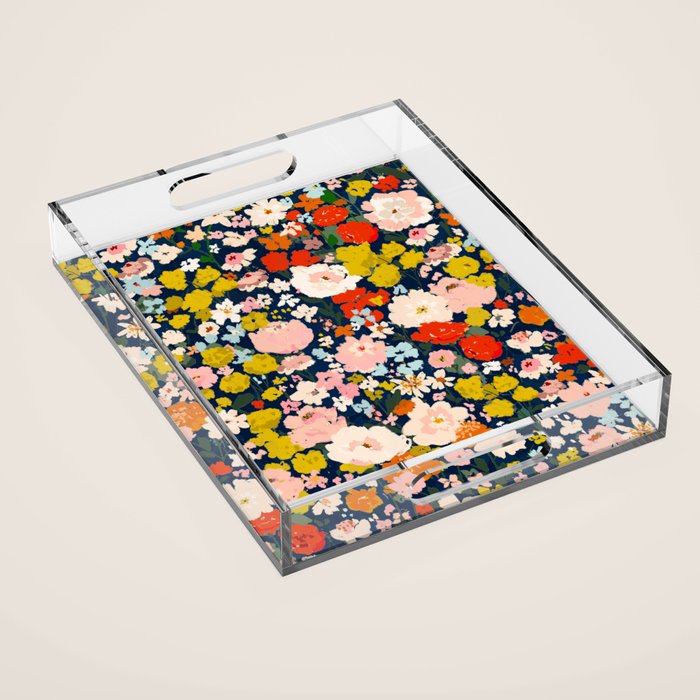 bright & tiny - blue Acrylic Tray Gallery Image 1