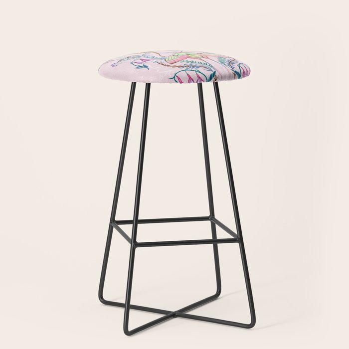 Chinese Moon Moth and Butterflies Stool Gallery Image 1