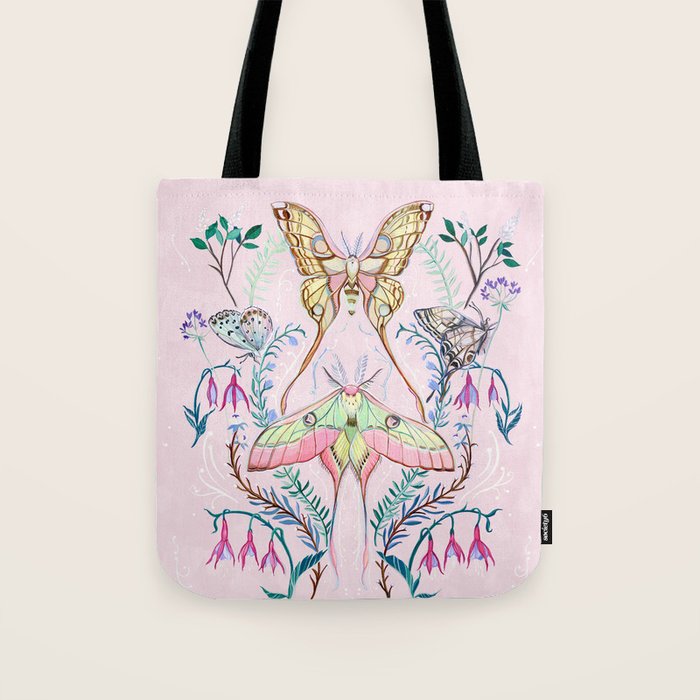 Chinese Moon Moth and Butterflies Tote Bag Gallery Image 1
