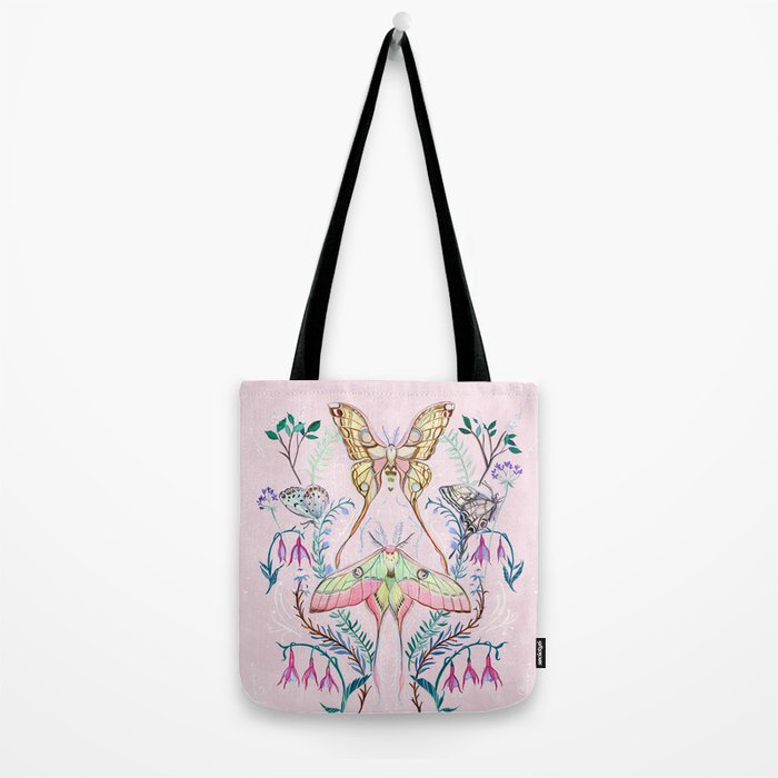Chinese Moon Moth and Butterflies Tote Bag Gallery Image 2