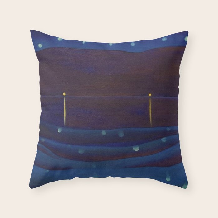 Starlight Night, Lake George, New York landscape painting by Georgia O'Keeffe Throw Pillow Gallery Image 6