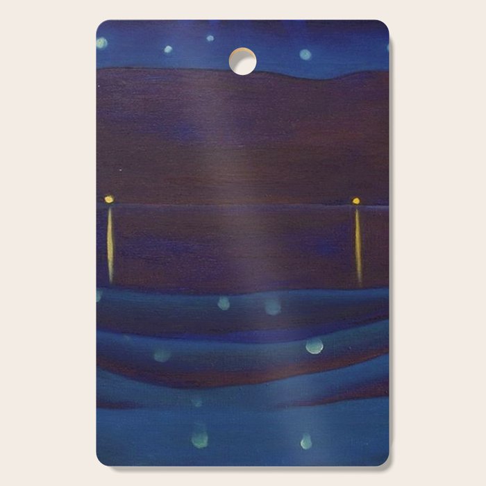 Starlight Night, Lake George, New York landscape painting by Georgia O'Keeffe Cutting Board Gallery Image 1
