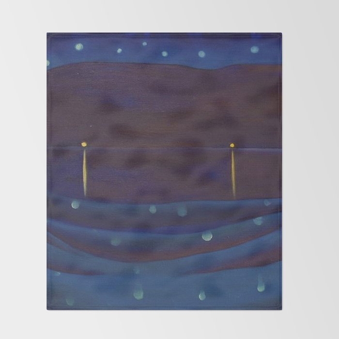 Starlight Night, Lake George, New York landscape painting by Georgia O'Keeffe Throw Blanket Gallery Image 2