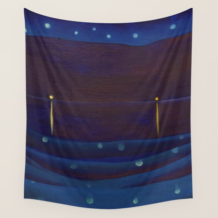 Starlight Night, Lake George, New York landscape painting by Georgia O'Keeffe Wall Tapestry Gallery Image 4