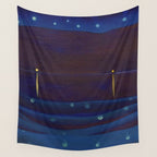 Starlight Night, Lake George, New York landscape painting by Georgia O'Keeffe Wall Tapestry Gallery Image 4