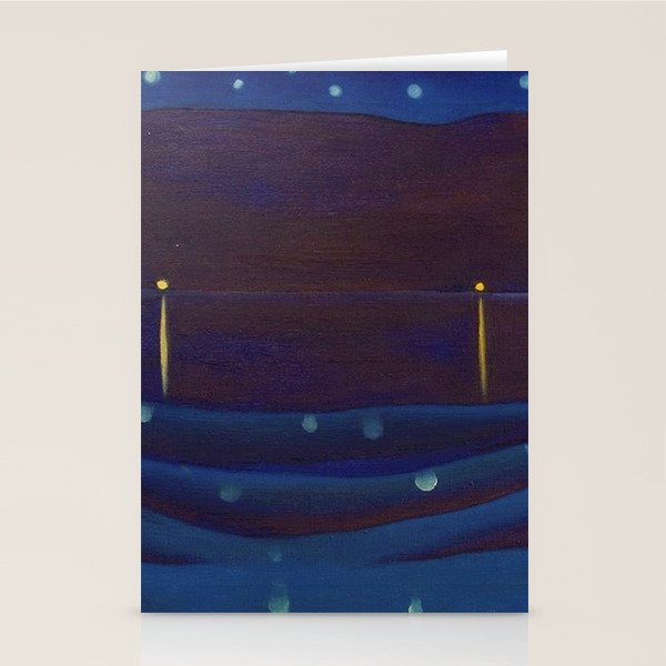 Starlight Night, Lake George, New York landscape painting by Georgia O'Keeffe Stationery Card Gallery Image 2