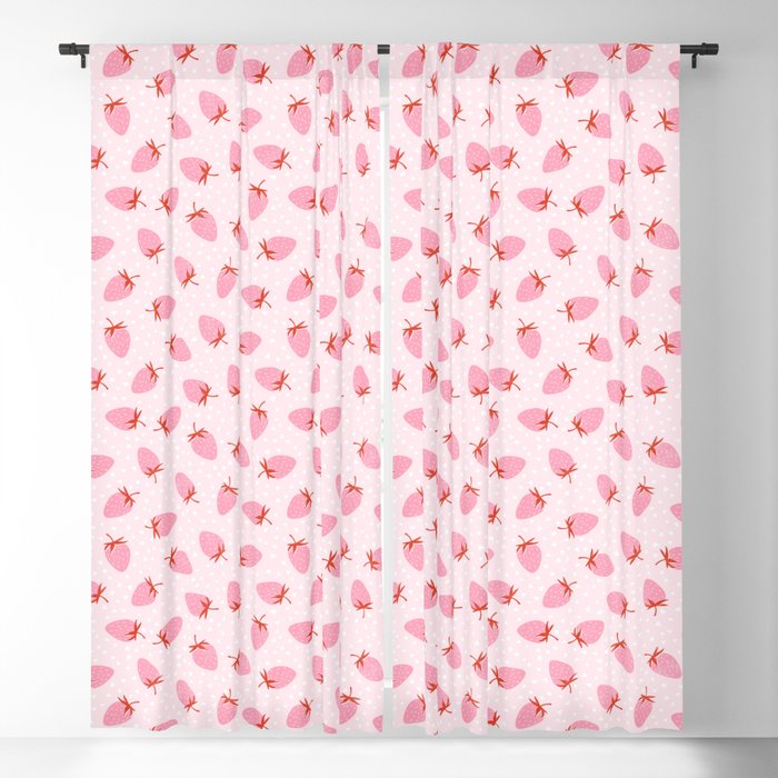 Sweet Strawberries - pink and red with hearts Window Curtain Gallery Image 5
