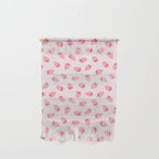 Sweet Strawberries - pink and red with hearts Wall Hanging Gallery Image 1