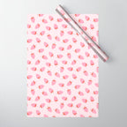 Sweet Strawberries - pink and red with hearts Wrapping Paper Gallery Image 1