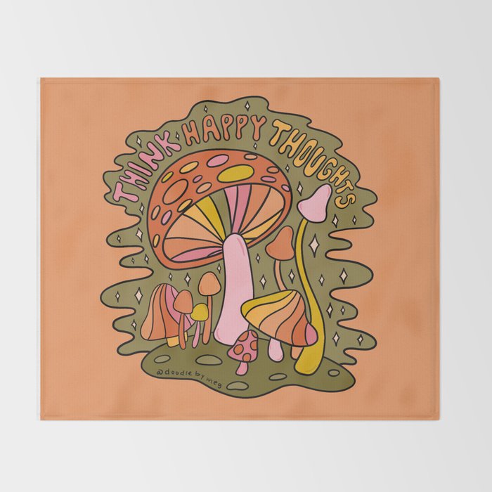 Think Happy Thoughts Throw Blanket Gallery Image 2