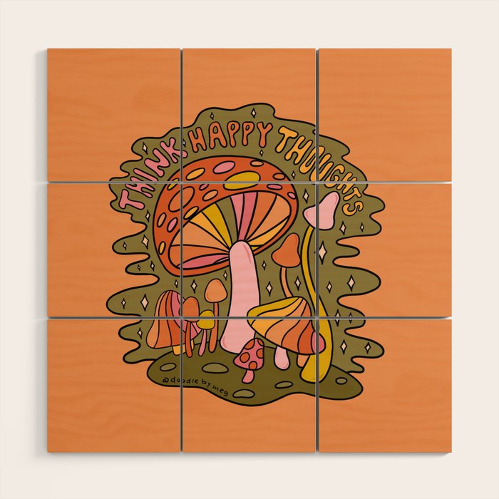 Think Happy Thoughts Wood Wall Art Gallery Image 1