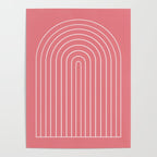 Minimal Arch XXIX Coral Pink Modern Geometric Lines Poster Gallery Image 4