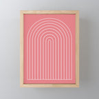 Minimal Arch XXIX Coral Pink Modern Geometric Lines Mini Art Print Gallery Image 1