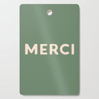Merci French Retro Hand Lettering Cutting Board Gallery Image 1