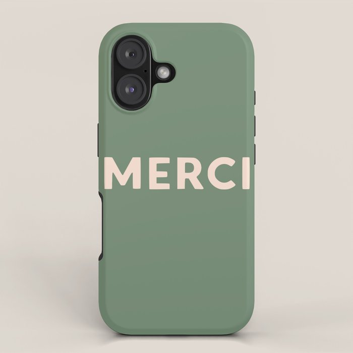 Merci French Retro Hand Lettering iPhone Case Gallery Image 1