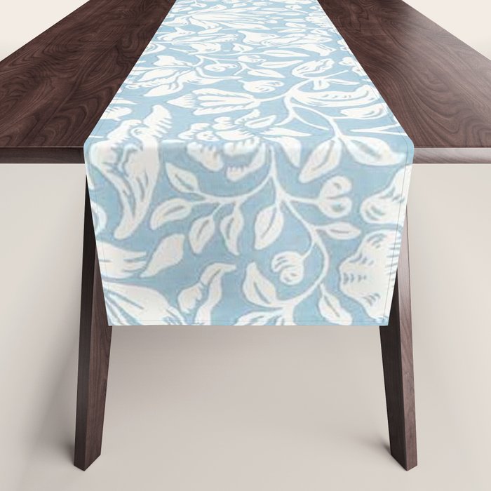 William Morris Vintage Mallow Powder Blue Table Runner Gallery Image 1