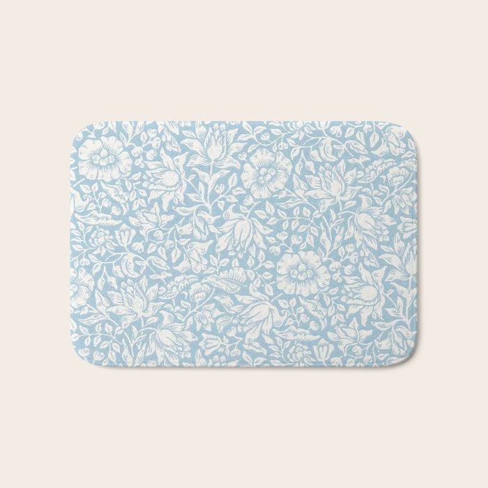 William Morris Vintage Mallow Powder Blue Bath Mat Gallery Image 1