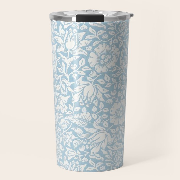 William Morris Vintage Mallow Powder Blue Travel Mug Gallery Image 1