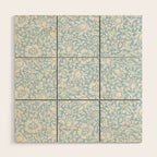 William Morris Vintage Mallow Powder Blue Wood Wall Art Gallery Image 1