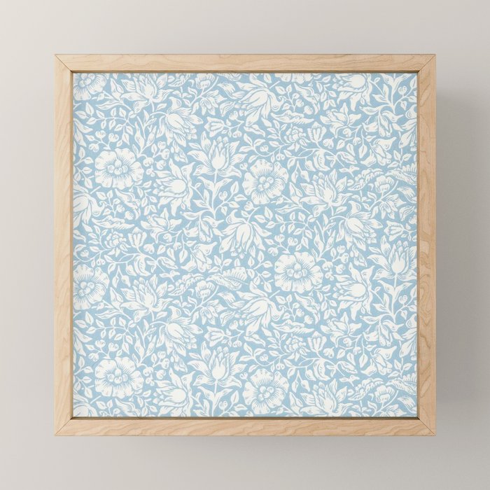 William Morris Vintage Mallow Powder Blue Mini Art Print Gallery Image 1