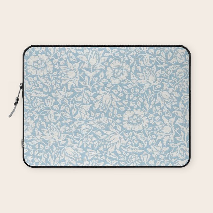 William Morris Vintage Mallow Powder Blue Laptop Sleeve Gallery Image 1