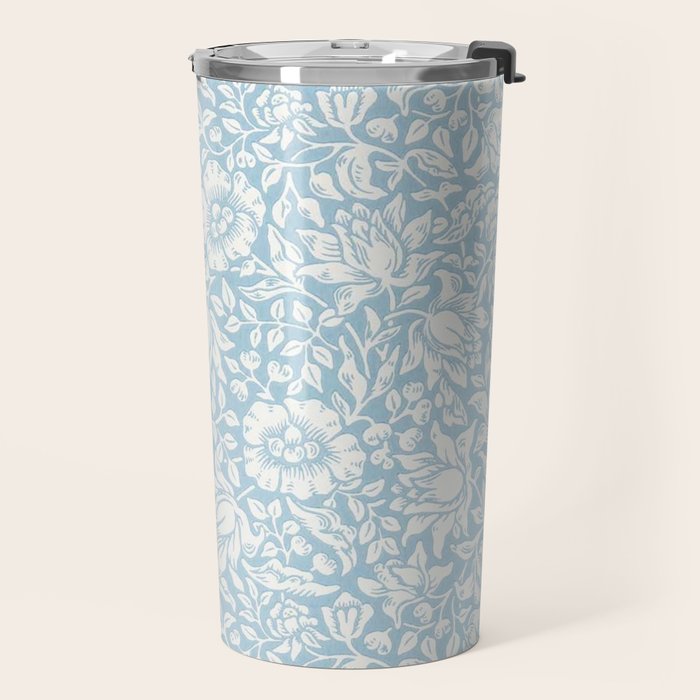 William Morris Vintage Mallow Powder Blue Travel Mug Gallery Image 2