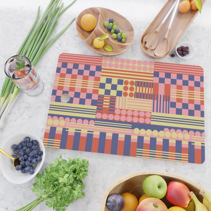 Geometric Composition Colorful Cutting Board Gallery Image 2