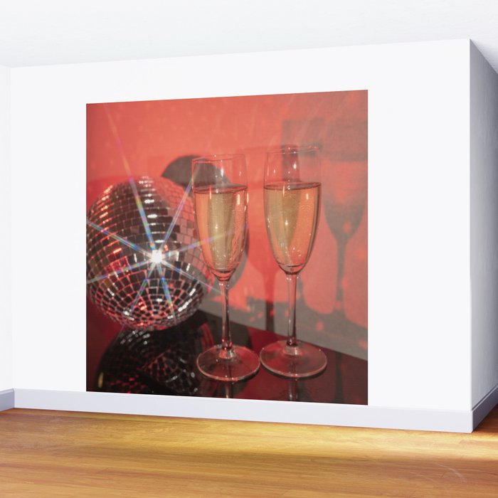 Festive Glamour Champagne Celebration Disco Ball Sparkling Holiday Photography  Wall Mural Gallery Image 2