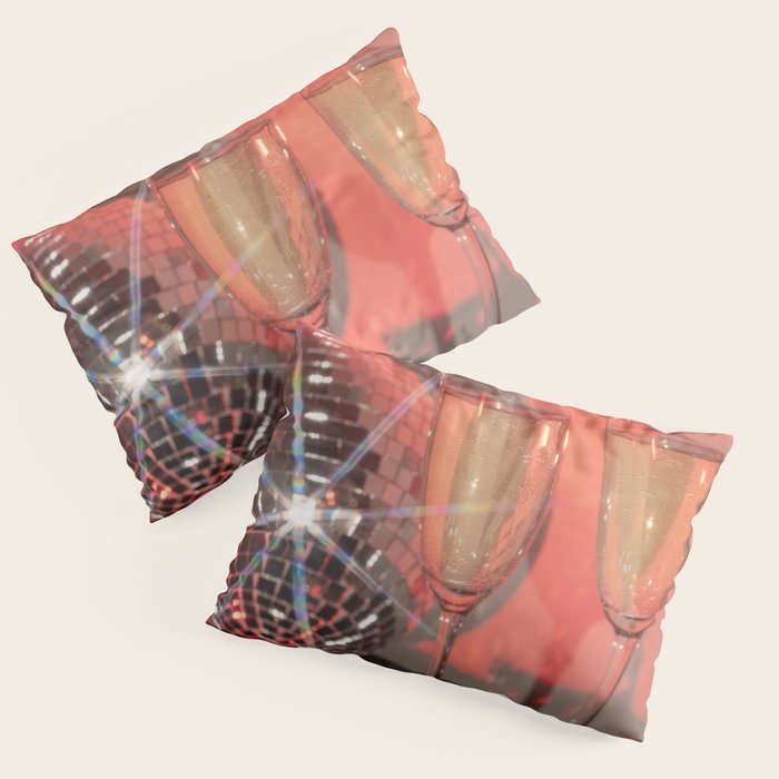 Festive Glamour Champagne Celebration Disco Ball Sparkling Holiday Photography  Pillow Sham Gallery Image 1