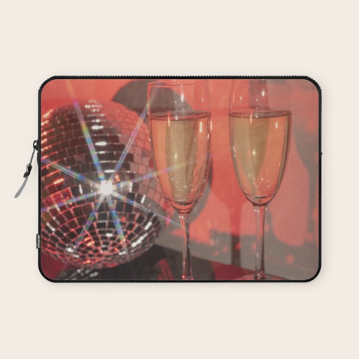 Festive Glamour Champagne Celebration Disco Ball Sparkling Holiday Photography  Laptop Sleeve Gallery Image 1