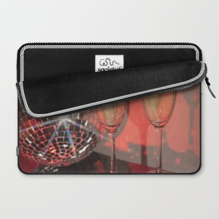 Festive Glamour Champagne Celebration Disco Ball Sparkling Holiday Photography  Laptop Sleeve Gallery Image 2