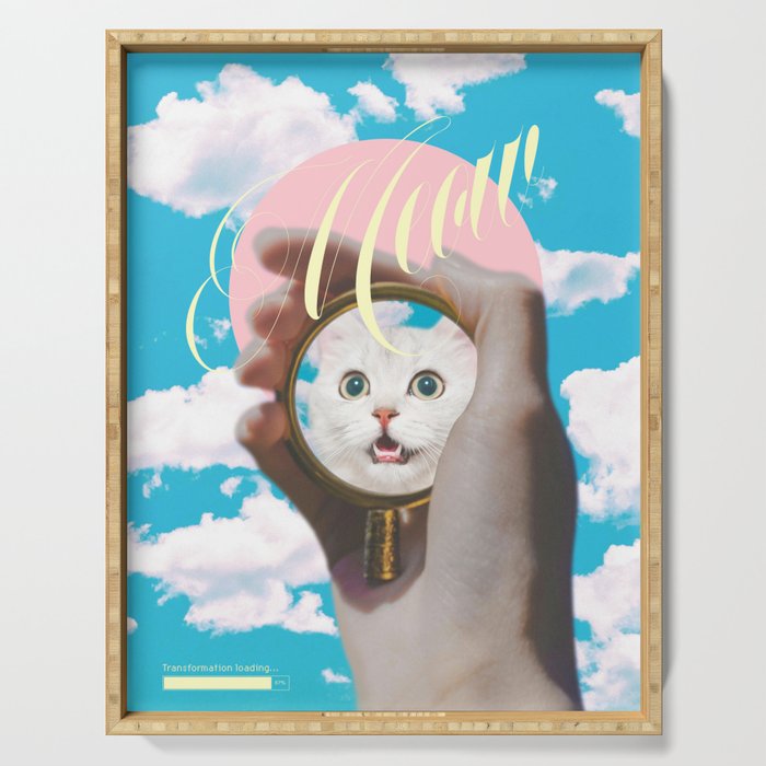 Meow // Cat Transformation Serving Tray Gallery Image 1