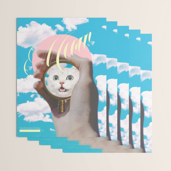 Meow // Cat Transformation Wrapping Paper Gallery Image 3