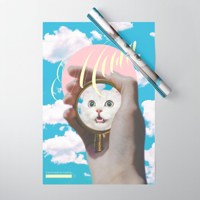 Meow // Cat Transformation Wrapping Paper Gallery Image 1