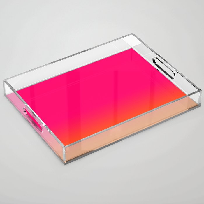 Bright Pink and Orange Ombre Acrylic Tray Gallery Image 1