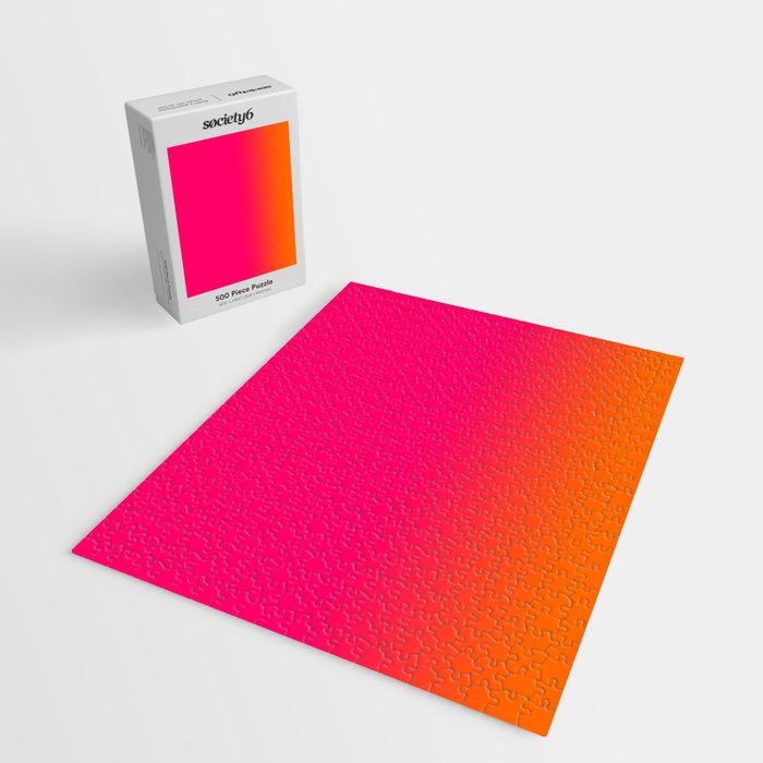 Bright Pink and Orange Ombre Jigsaw Puzzle Gallery Image 2
