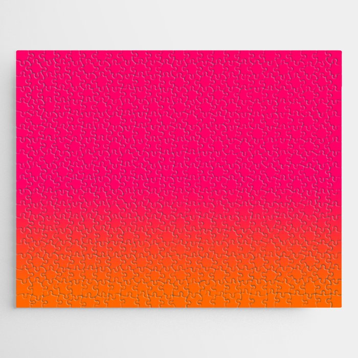 Bright Pink and Orange Ombre Jigsaw Puzzle Gallery Image 1