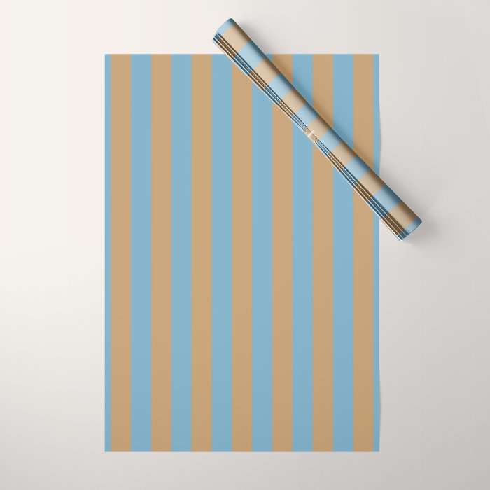 Sky Blue Taffy Stripes Wrapping Paper Gallery Image 1