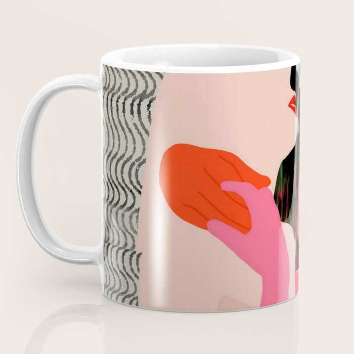 Such a Thing Not Meant To Last, Kiss Passion Love Lovers Couple Friends, Collage Make-out Sex Abstract People Silhouettes Human, Emotions Maximalist Statement Painting Coffee Mug Gallery Image 3