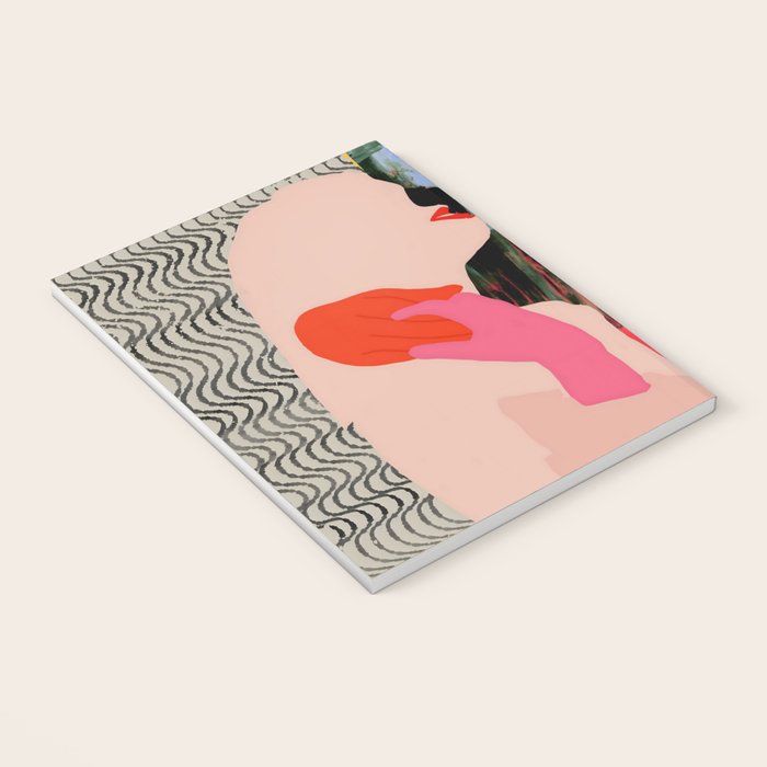Such a Thing Not Meant To Last, Kiss Passion Love Lovers Couple Friends, Collage Make-out Sex Abstract People Silhouettes Human, Emotions Maximalist Statement Painting Notebook Gallery Image 3