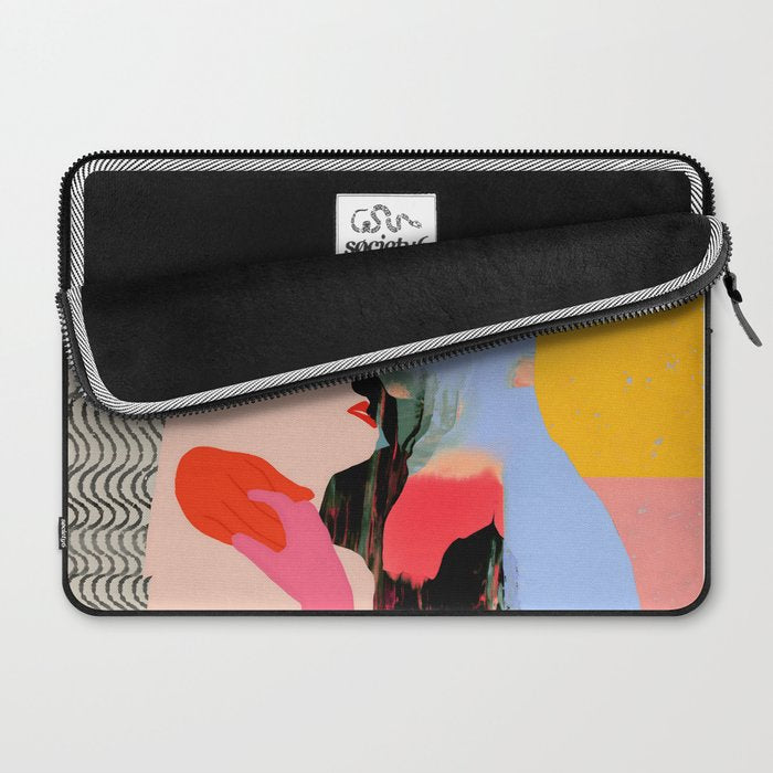 Such a Thing Not Meant To Last, Kiss Passion Love Lovers Couple Friends, Collage Make-out Sex Abstract People Silhouettes Human, Emotions Maximalist Statement Painting Laptop Sleeve Gallery Image 2