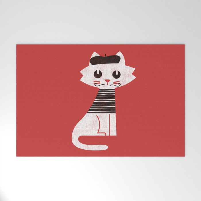 Mark the cat goes to Paris Welcome Mat Gallery Image 1
