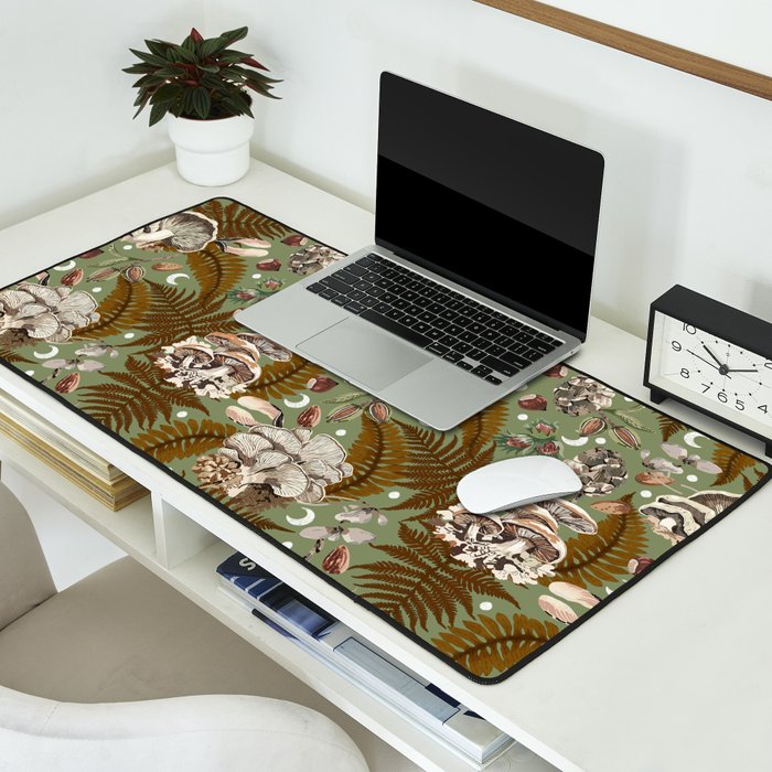 Mushrooms in moon forest G Desk Mat Gallery Image 2