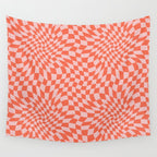 Retro Warped Checkerboard Wall Tapestry Gallery Image 4