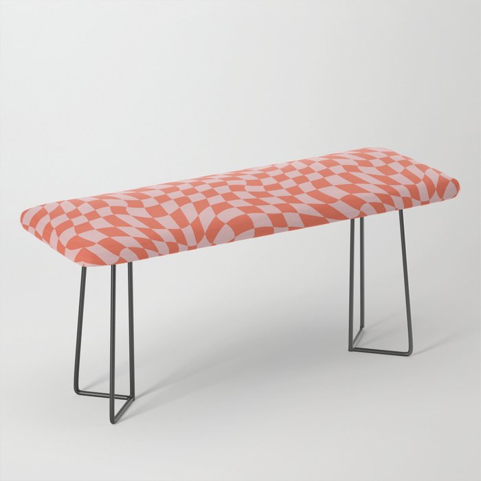 Retro Warped Checkerboard Bench Gallery Image 1